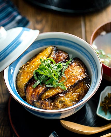 Eggplant & Mushroom Donburi