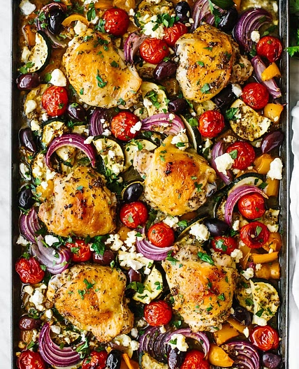 Sheet Pan Greek Lemon Chicken with Vegetables