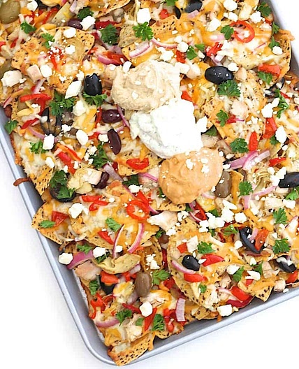Mediterranean Nachos {The Weeknight Dinner Cookbook}