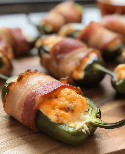 Cheesy Bacon-Wrapped Jalapeño Poppers