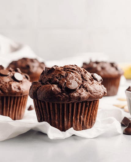 Double Chocolate Banana Morning Muffins