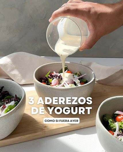 RECETA Aderezos de Yogurt Griego para Ensaladas 🥗
