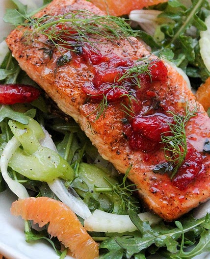 Blood Orange Salmon with Seasonal Citrus Salad