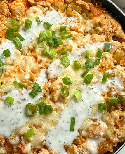 Day 7 One Pan Cheesy Buffalo Chicken Rice