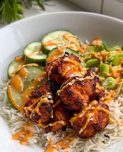 ✨ Crispy Thai Red Curry Salmon Bowl ✨