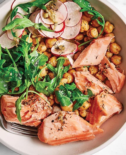 Roasted Za'atar Salmon with Chickpea Salad