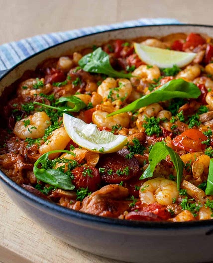 Chicken, Prawn and Chorizo Paella