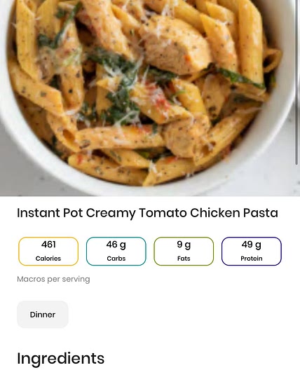 Instant Pot Creamy Tomato Chicken Pasta