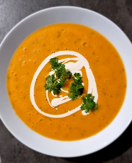 Soupe potimarron carottes sans lactose
