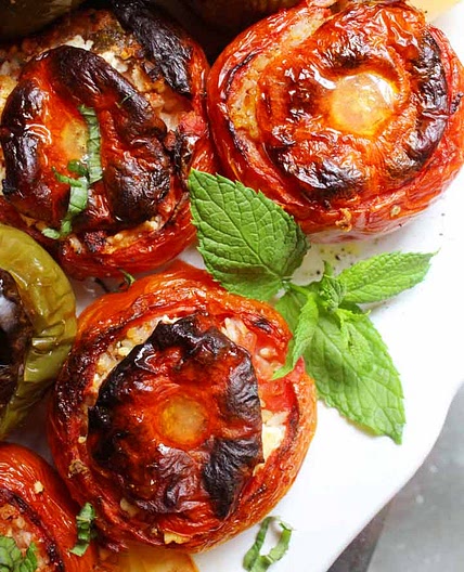 Stuffed Vegetables with Rice - Greek Gemista