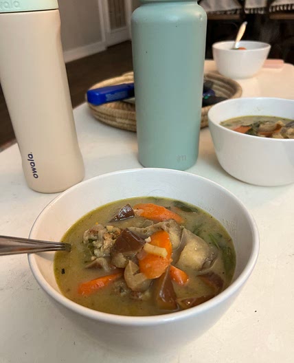 Green Curry with Chicken Meatballs and Eggplant