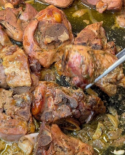 Greek traditional oven roasted lamb