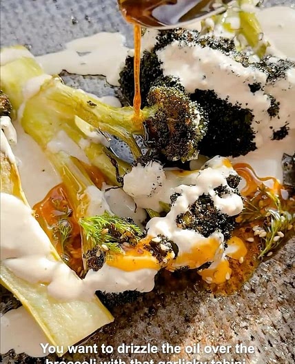 Garlicky tahini broccoli