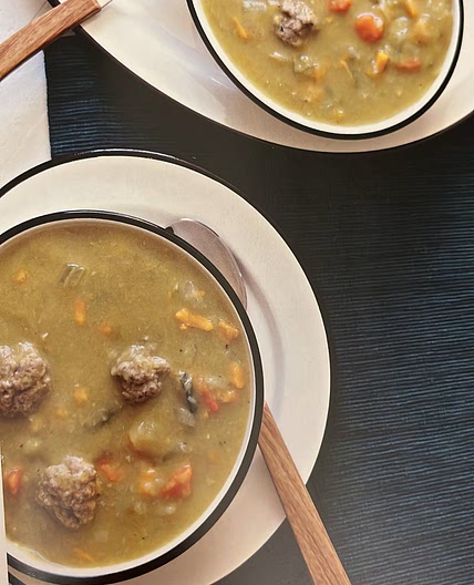 Split Pea Meatball Soup