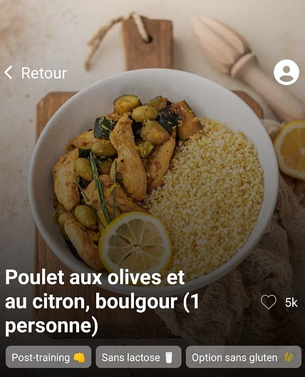 Poulet aux olives et citron boulgour
