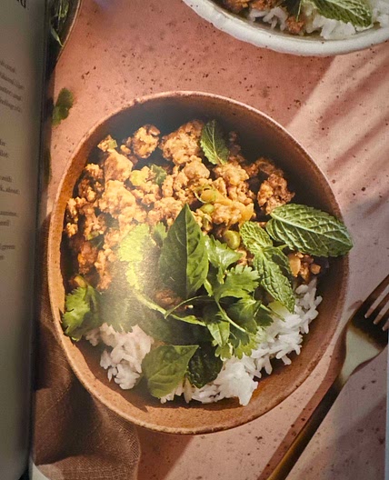 Ginger and PB ground turkey stir fry