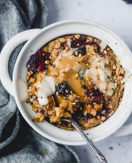 High Protein PB&J Oatmeal