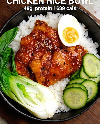 Garlic Ginger Chicken Rice Bowl