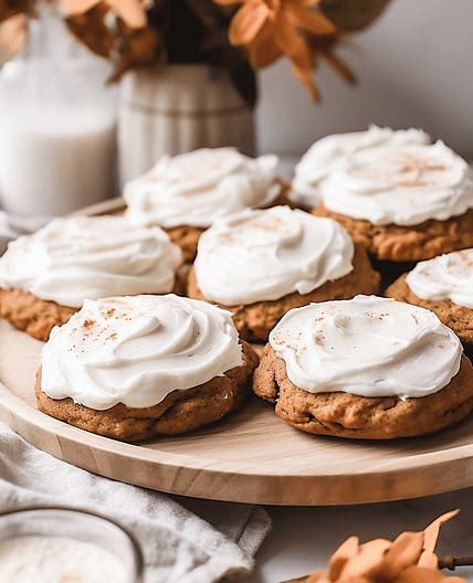 Pumpkin Spice Cookies with Cream Cheese Frosting