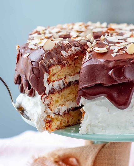 Moist Almond Joy Cake (Fluffy Coconut Cream Frosting)
