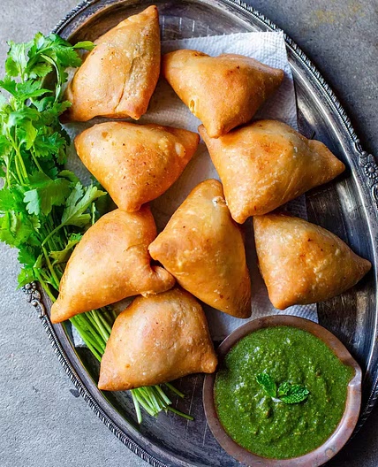 Veggie-Packed Samosas with Sweet & Tangy Dip