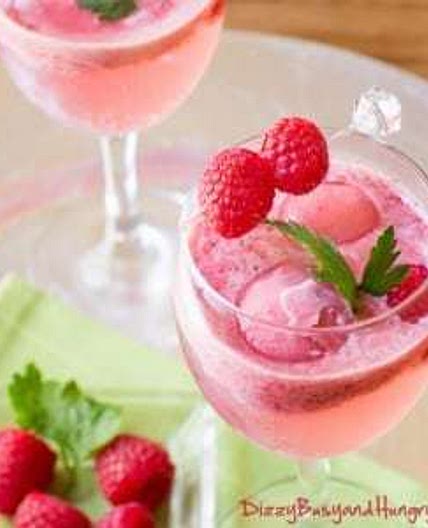 Raspberry Sorbet Wine Spritzer