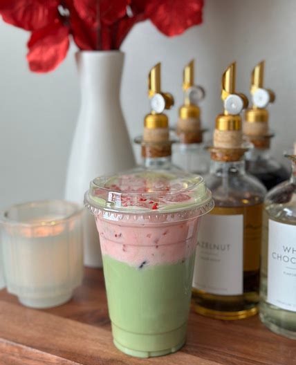 White Chocolate Matcha w/ Strawberry Cold Foam