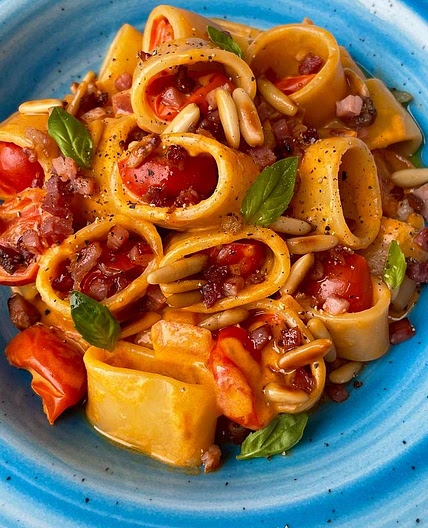 Pasta mascarpone, speck e pomodorini 🇮🇹
