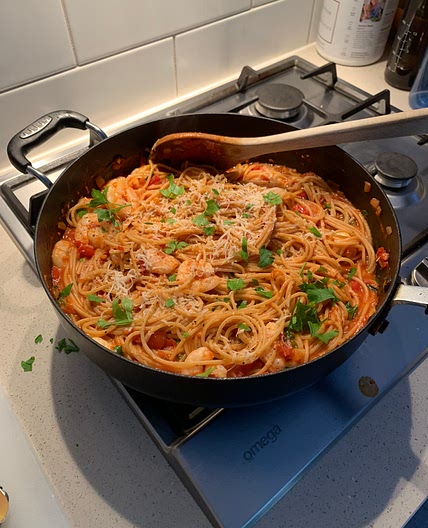 Tomato Prawn Pasta