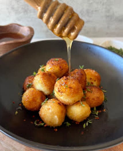 Fried Goat Cheese Balls with Honey