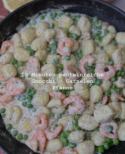 Proteinreiche Gnocchi - Garnelen Pfanne