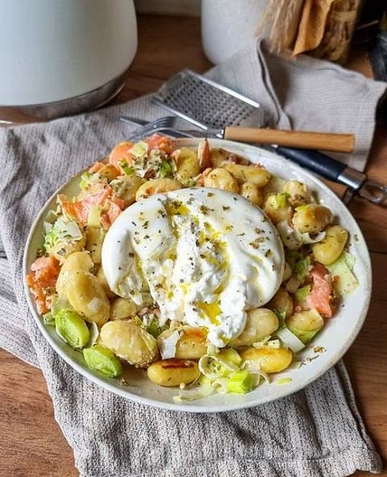 Gnocchis Poireaux, Saumon & Burrata 💚