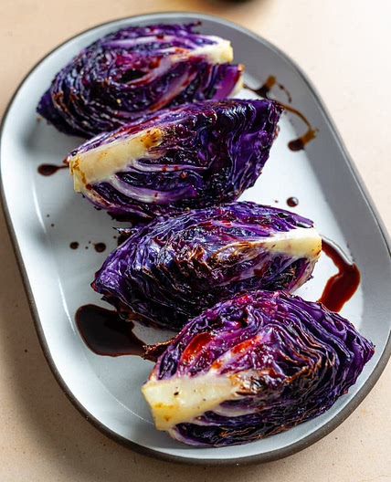 Balsamic Roasted Red Cabbage Wedges