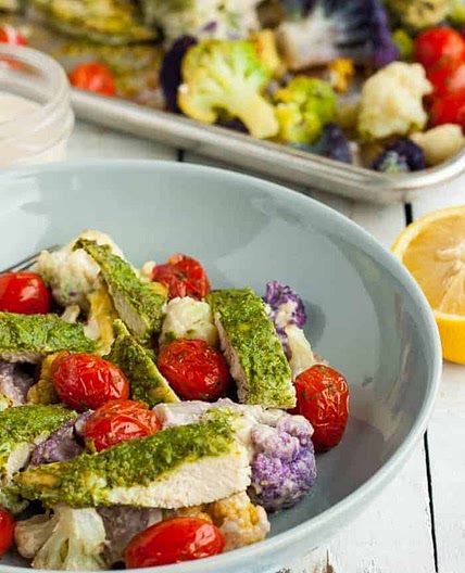 Pesto Chicken and Cauliflower {Whole30, Paleo, Keto, DF}