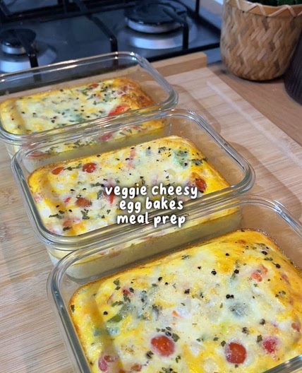 Veggie Cheesy Egg Bake Meal Prep 🥚👩🏻‍🍳