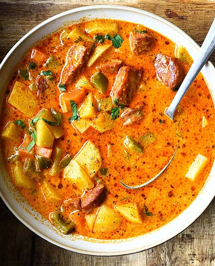 Spanish Potato Soup with Chorizo