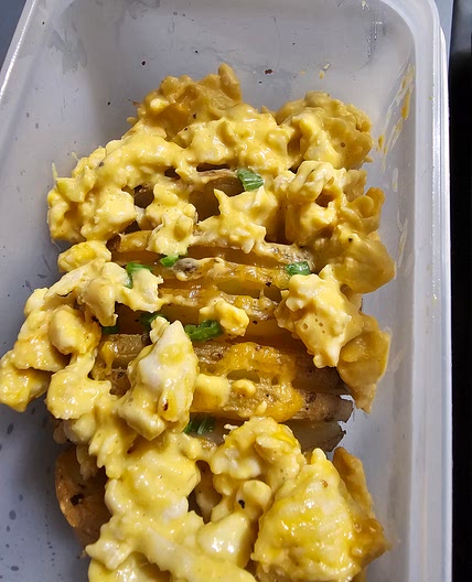 Cheesy chicken potato spirals