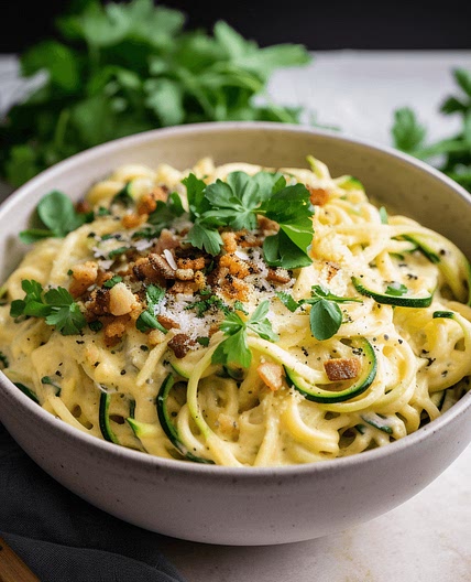 Zucchini Noodle Carbonara