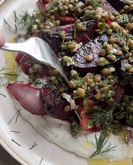 Roasted Balsamic Beets 💜I know not everyone is a fan of beetroot