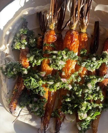 Roasted carrots with tahini yoghurt (ZOE)