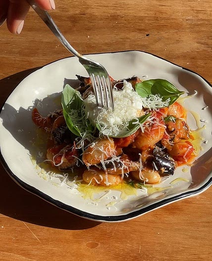 Butter beans with alla norma sauce (ZOE)
