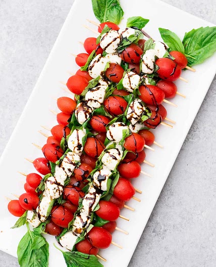Caprese Skewers with Balsamic Glaze