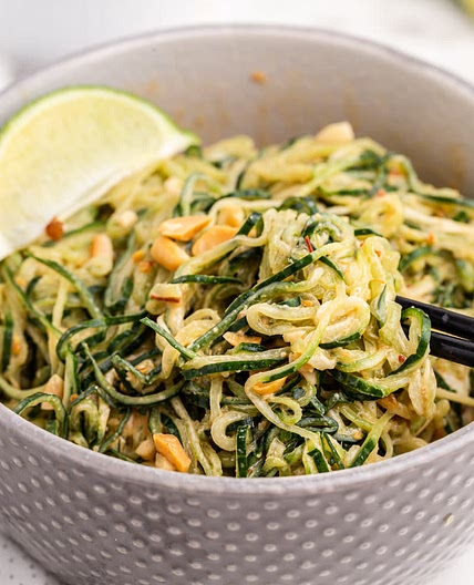 Spicy Peanut Cucumber Noodle Salad