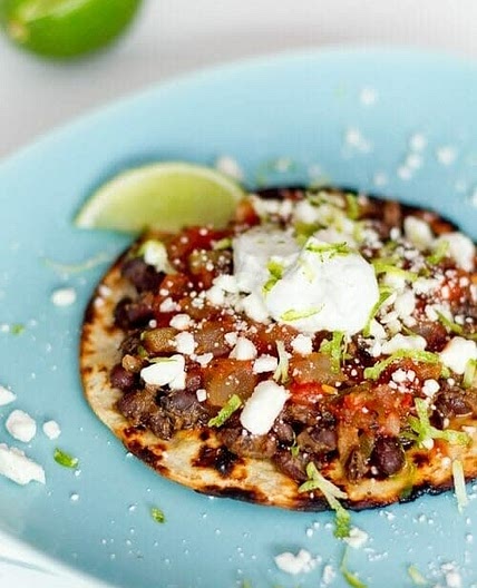 Fiesta Black Bean Tostadas