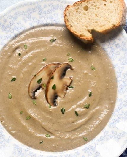 Healthier Mushroom and Leek Soup