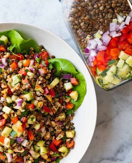 High Protein Crunchy Lentil Salad