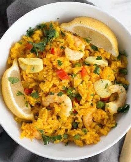 Seafood rice skillet