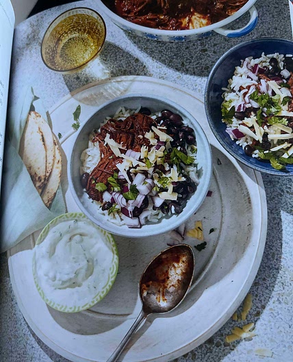 Beef brisket burrito bowls