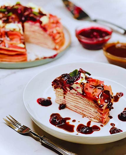 Berry and Cream Crèpes Cake - Join Your Life