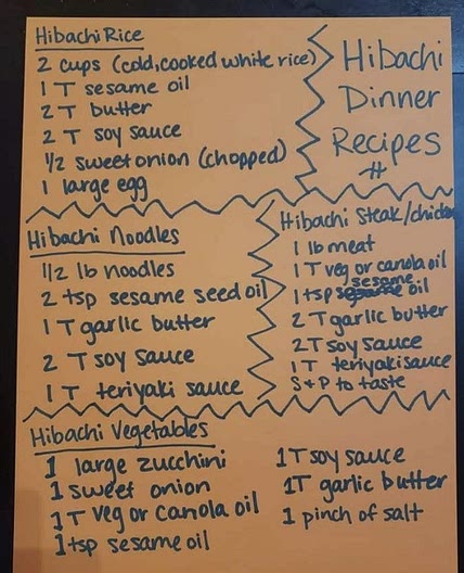 Hibachi chicken, steak, and shrimp